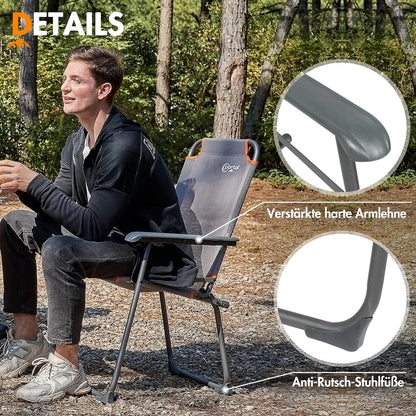 Portal Camping Klappstuhl faltbar 150kg Orange Grau