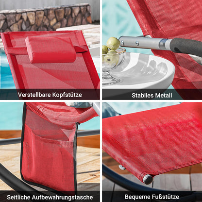 SoBuy OGS28-R Garten-Schaukelliege Relaxliege - Rot