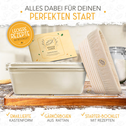 KRUSTENZAUBER Gusseisen Brotbackform mit Deckel – 28cm Emaille