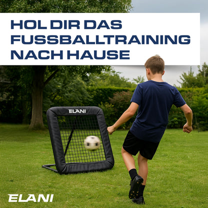 ELANI Fussball Rebounder 1x1m mit Schutzrand – Für sicheren Stand