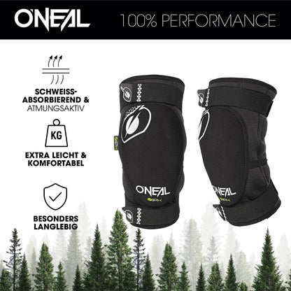 O'NEAL Dirt Knee Guard Knieprotektor BMX MTB, Schwarz Weiss, Grösse S