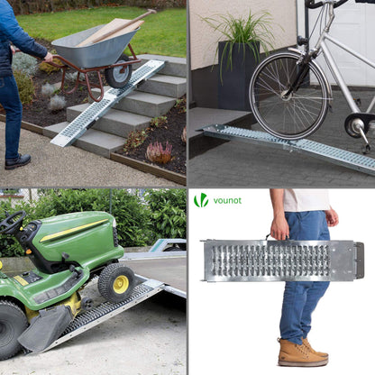 VOUNOT Auffahrrampe 2er Set, faltbare Laderampe aus Stahl, 400 kg