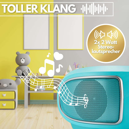 Cyberlux tragbare Boombox CD-Radio mit FM, USB und AUX-In, Grün