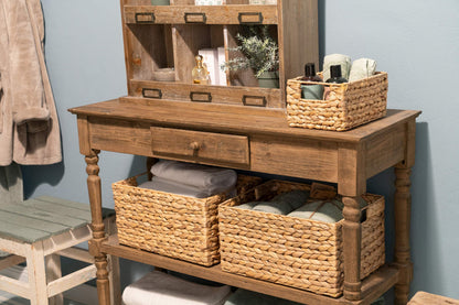 Decorasian Aufbewahrungskorb rechteckig Wasserhyazinthe 37cm 3er-Set