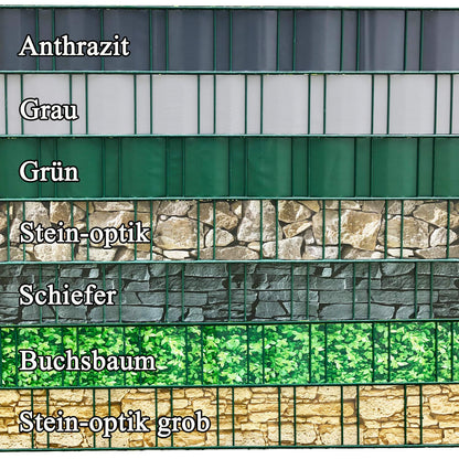 interGo Sichtschutzstreifen PVC 35 m x 19 cm für Doppelstabmatten