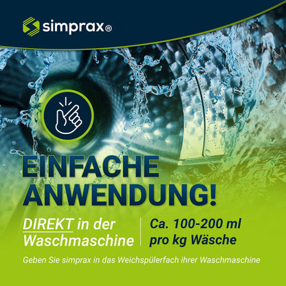 simprax Einwaschimprägnierung für Funktions- und Outdoortextilien