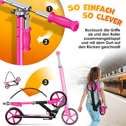 KESSER® Fairy Klappbarer City-Tretroller Kickscooter - Pink