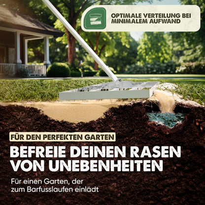 GARLINGO Rasenrakel GL-RR mit 1,7 m Metallstiel, 75 x 35 cm
