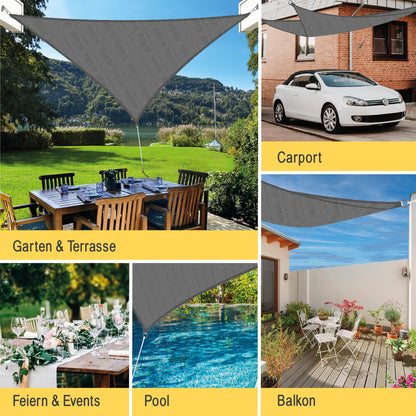 Sol Royal Shade Sails HS9 Sonnensegel - dreieckig 8m Anthrazit