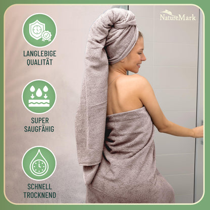 Green Mark Handtuch-Set 10-teilig aus Baumwolle, Sand/Beige