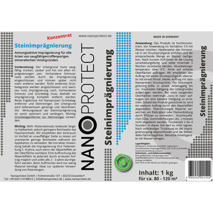 Nanoprotect Steinimprägnierung Konzentrat gegen Grünbelag - 1 kg