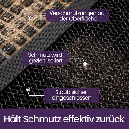 DEXI Fussmatte aussen 60x90 cm, rutschfeste Schmutzfangmatte schwarz