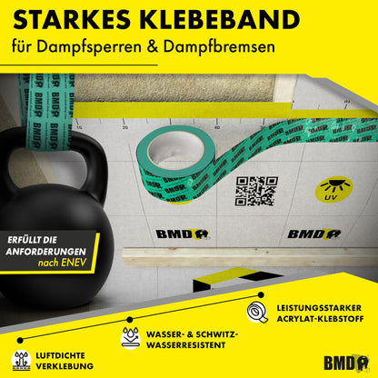 BMD san Dampfsperrklebeband 50mm x 25m – 10 Rollen
