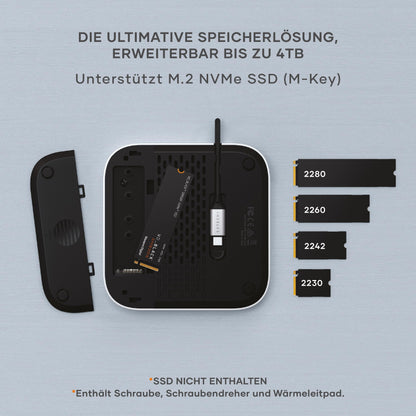 SATECHI Mac mini M4 Hub Stand NVMe SSD Dock - Silber