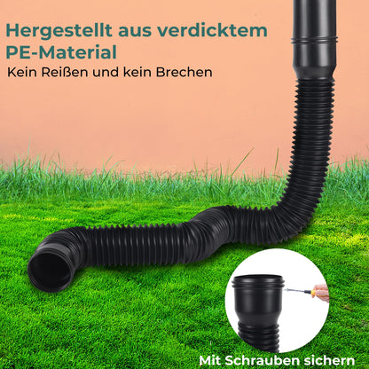 BKITC Fallrohrverlängerung flexibel für 80/100 mm, schwarz, 2 Stück
