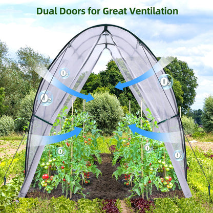 Ohuhu Foliengewächshaus Begehbar 1.8x1.8x2m Weiss