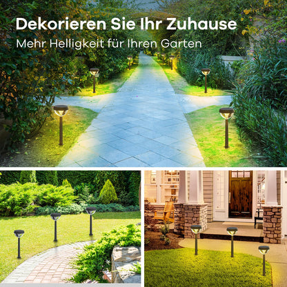 Linkind Castle Solar Wegeleuchten, 3000K warmweiss, IP54, 4 Stück