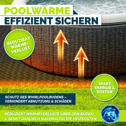 tillvex Whirlpool Unterlage eckig 200x200 cm, EVA-Matte schwarz