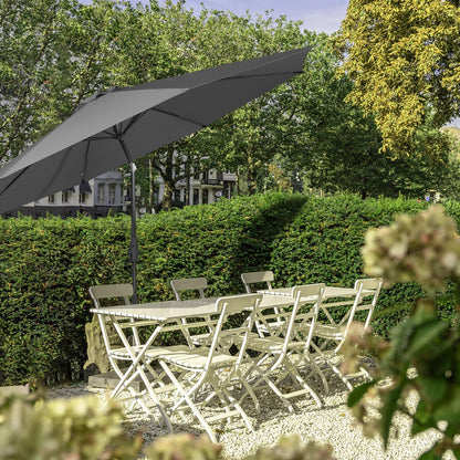 Sekey Sonnenschirm 270 cm mit Kurbel und Kippfunktion, Grau