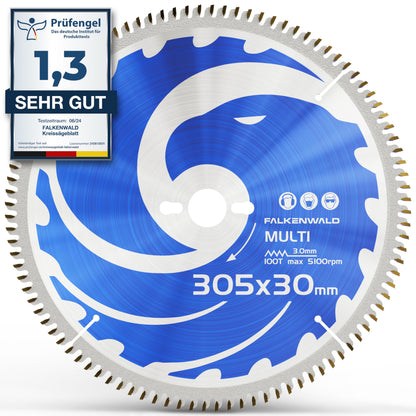 FALKENWALD Kreissägeblatt 305x30 mm Hartmetall für Metall & Holz