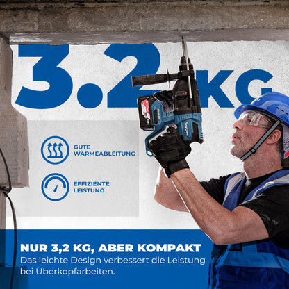DongCheng Akku-Bohrhammer 18V, 2,8 J, SDS-plus, inkl. 4Ah Akku