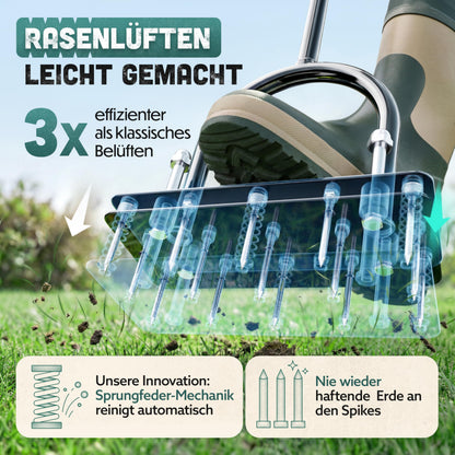 RASENKÖNIG Rasenlüfter Pro | Manueller Rasenbelüfter mit T-Griff