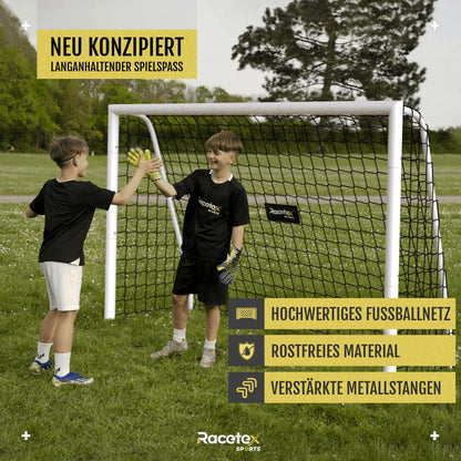 Racetex Fussballtor mit Stahlrahmen für den Garten, 180 x 120 cm