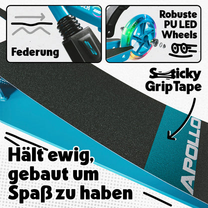 Apollo Skyracer City Roller mit LED Leuchträdern – Kinder & Teens