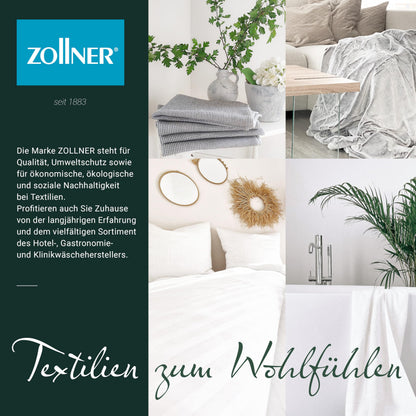 ZOLLNER Deluxe Daunenkissen aus 100% Daunen - Made in Germany – für Allergiker geeignet – Bezug aus hochwertiger Mako Baumwolle - waschbar bis 60°C - 40x40 cm - Hotelqualität