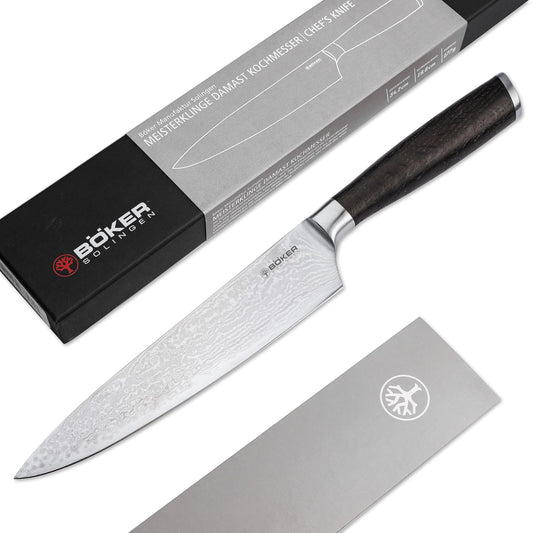 Böker Solingen Meisterklinge Damast Kochmesser 20 cm Eiche