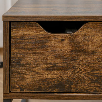 HOMCOM Wohnzimmer-Couchtisch Höhenverstellbar – Braun