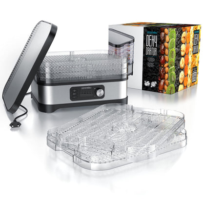 Arendo Dörrautomat Edelstahl 400W - 5 Fächer, Temp.regler