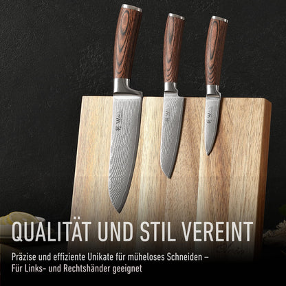 Wakoli EDIB 3er Damastmesser Set | Küchenmesser