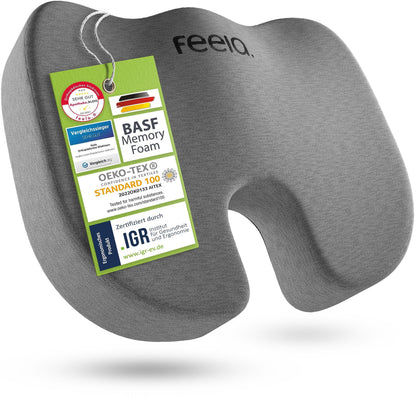 feela Orthopädisches Sitzkissen, Memoryschaum, Härtegrad Hart, U-förmig und flach