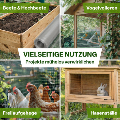 TTL GARDEN Drahtgitter feinmaschig verzinkt 6,3 mm Masche 10 x 1 m