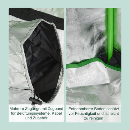 Relaxdays Growzelt Indoor Zuchtzelt - 200x120x120 cm