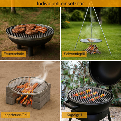 Brandsseller Dreibein-Grillgestell, verzinkter Stahl, höhenverstellbar