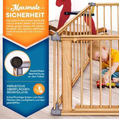 KIDUKU® Baby Laufgitter XXL klappbar 7.2m mit Tür, 8 Elemente