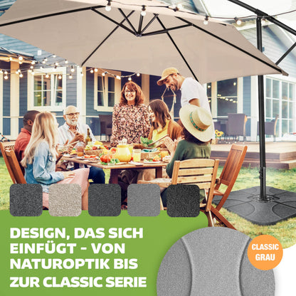KESSER Sonnenschirmständer 4-teilig für Ampelschirm, 60 l / 80 kg