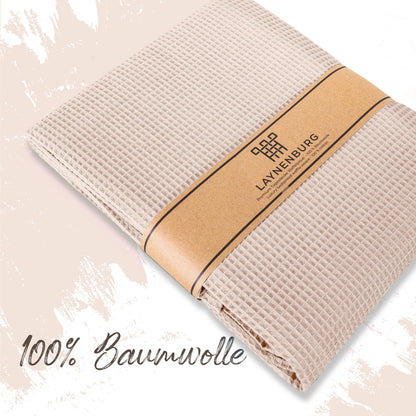 LAYNENBURG Waffelpique Baumwolle Tagesdecke 240x260cm - Beige
