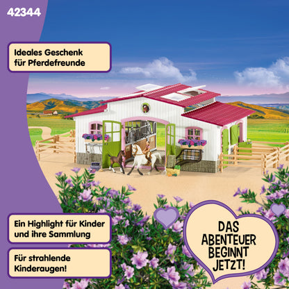 Schleich HORSE CLUB Reiterhof 42344, Spielset mit Reiterin und Pferde