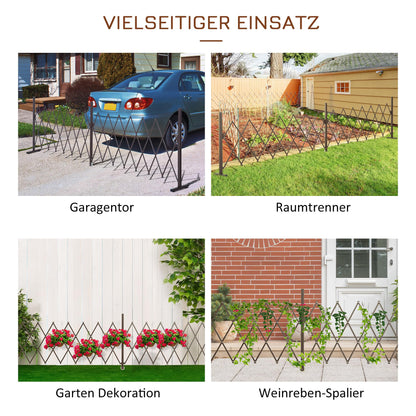 Outsunny Scherengitter ausziehbar – Absperrgitter Alu Braun