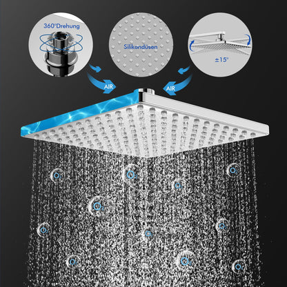 HOMELODY Duschsystem mit Thermostat Regendusche - Chrom