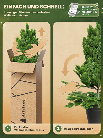 ArtiTree Künstlicher Weihnachtsbaum 60cm im Topf - mit LED