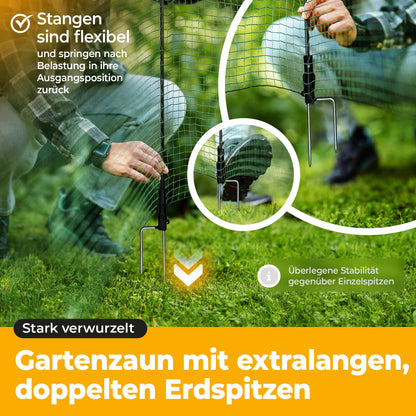 NATURIZ® Mobiler Hundezaun Camping 20m - 90cm ohne Strom