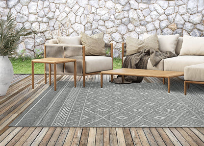 the carpet Calgary Outdoor Teppich Flachgewebe Grau 160 x 220 cm
