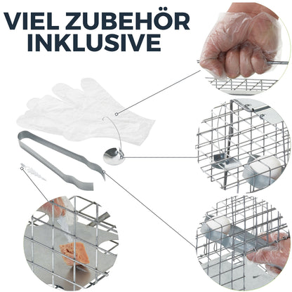 XXL Lebendfalle 150 cm für Fuchs, Waschbär, Marder – 2 Eingänge