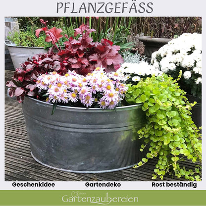 Storm's Gartenzaubereien Zinkwanne oval 40 Liter mit Griffen