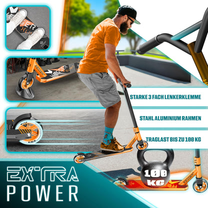 KESSER Stunt Scooter X-Limit – Robuster Trickscooter Orange