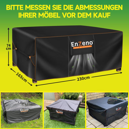 Enzeno Gartenmöbel-Abdeckung 230x165 cm, 420D Oxford, wasserdicht